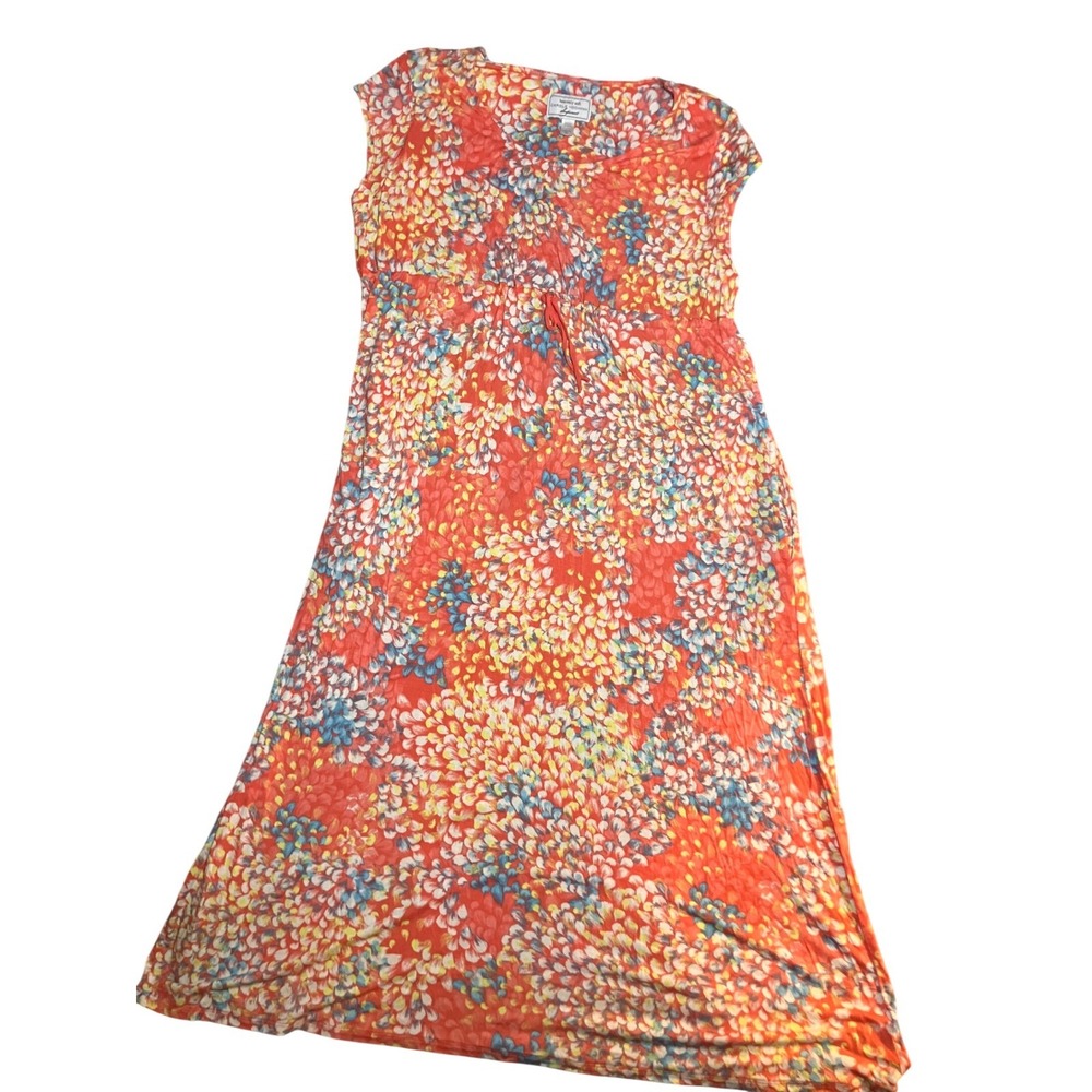 Carole Hochman Heavenly Soft Orange Sleeveless Nightgown Pockets PL Modest